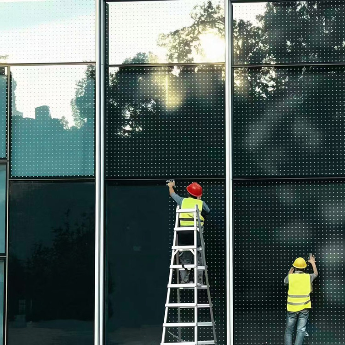 Échantillon de verre traité au laser